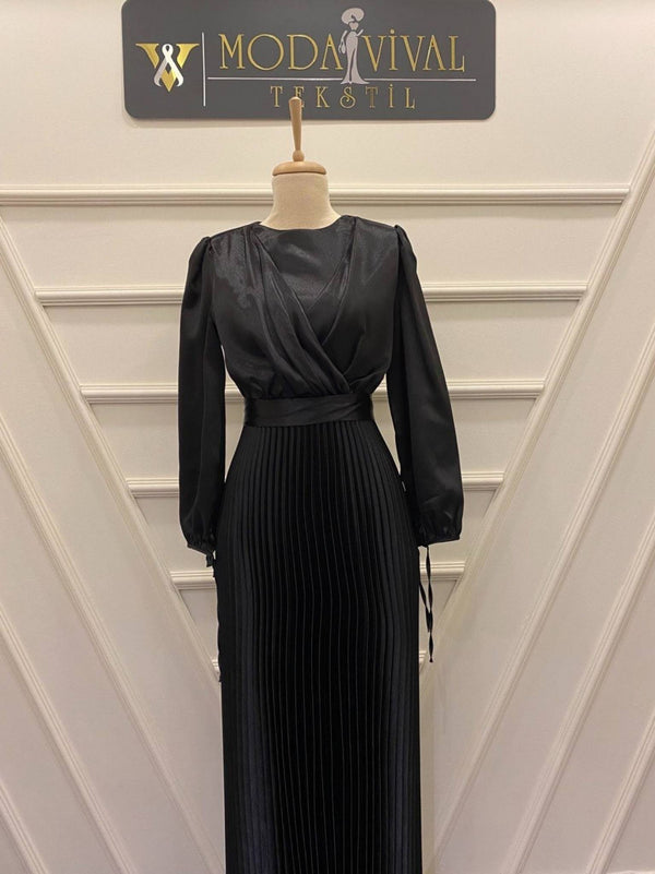 PLEATED EVENING DRESS